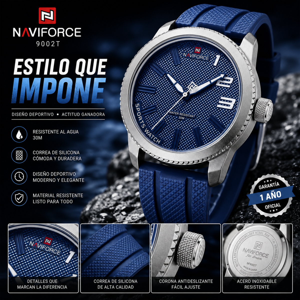 💥RELOJ DEPORTIVO NAVY FORCE 9202 T Status y estilo en la palma de la mano.⌚