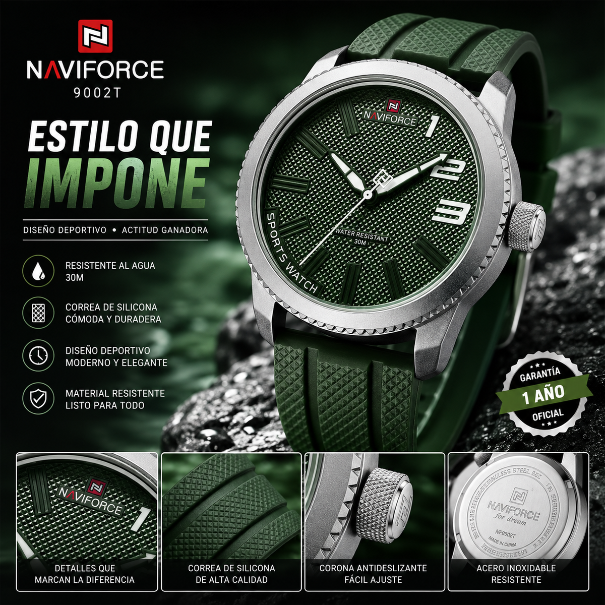 💥RELOJ DEPORTIVO NAVY FORCE 9202 T Status y estilo en la palma de la mano.⌚